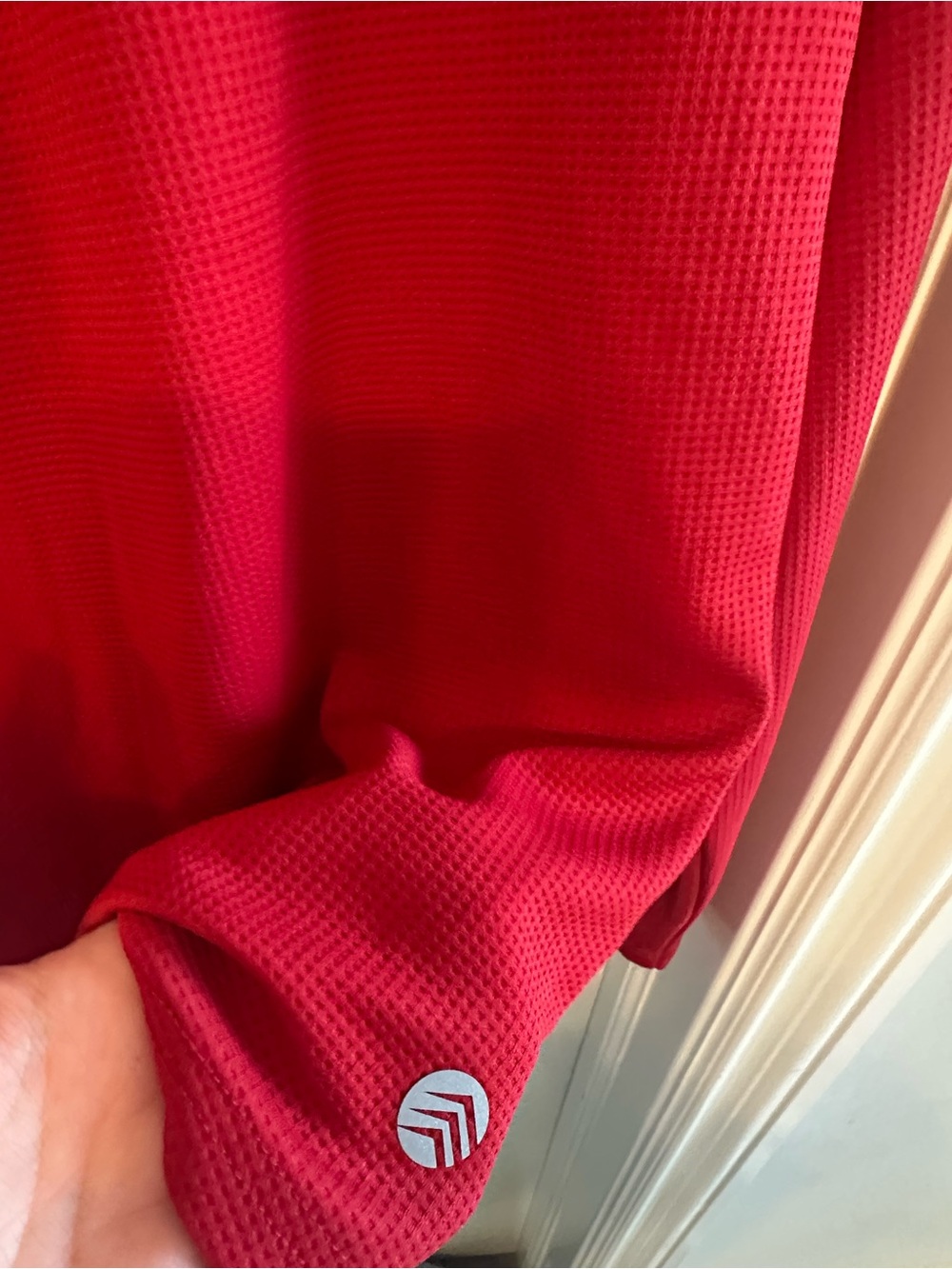 Men's Red Half-Zip Performance Pullover Jacket - Picture 4 of 4
